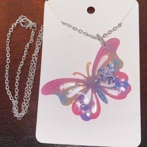 Handcrafted Multicolored Butterfly Necklace
